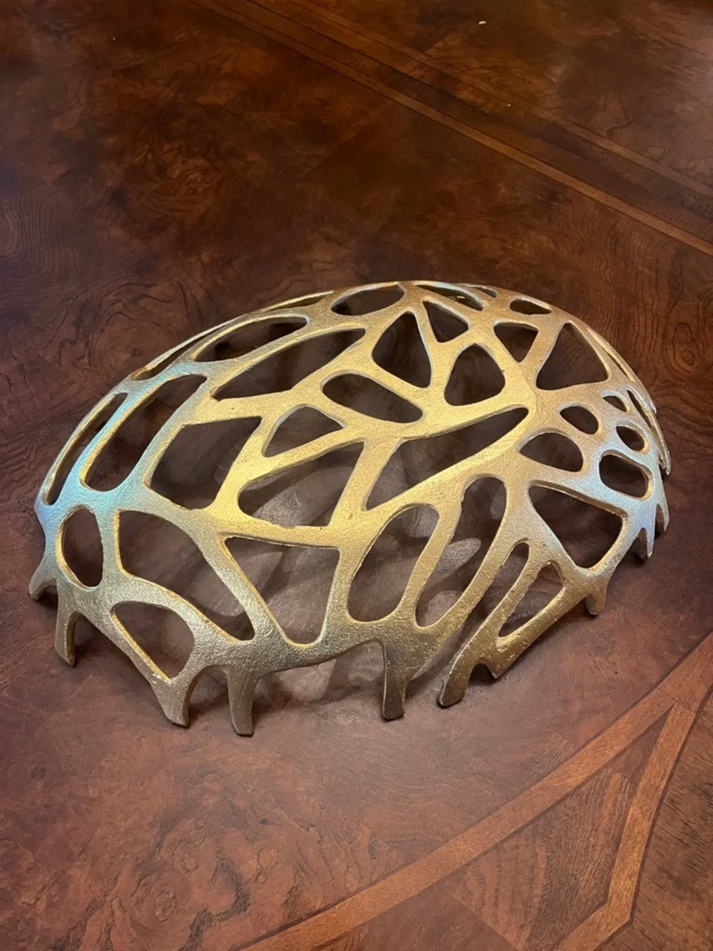 Golden Sculptural Coral Decorative Bowl