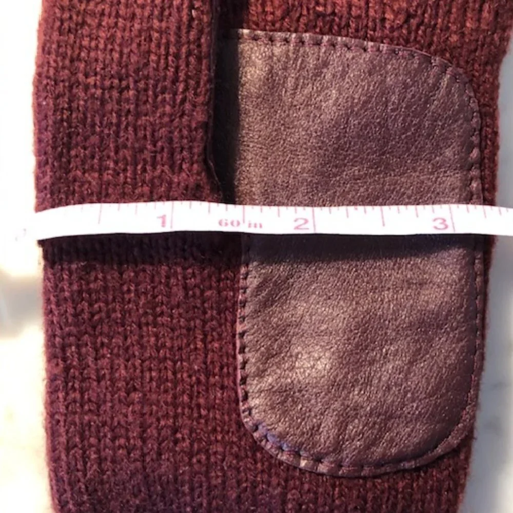AIGNER Stretch Faux Leather Knit Gloves