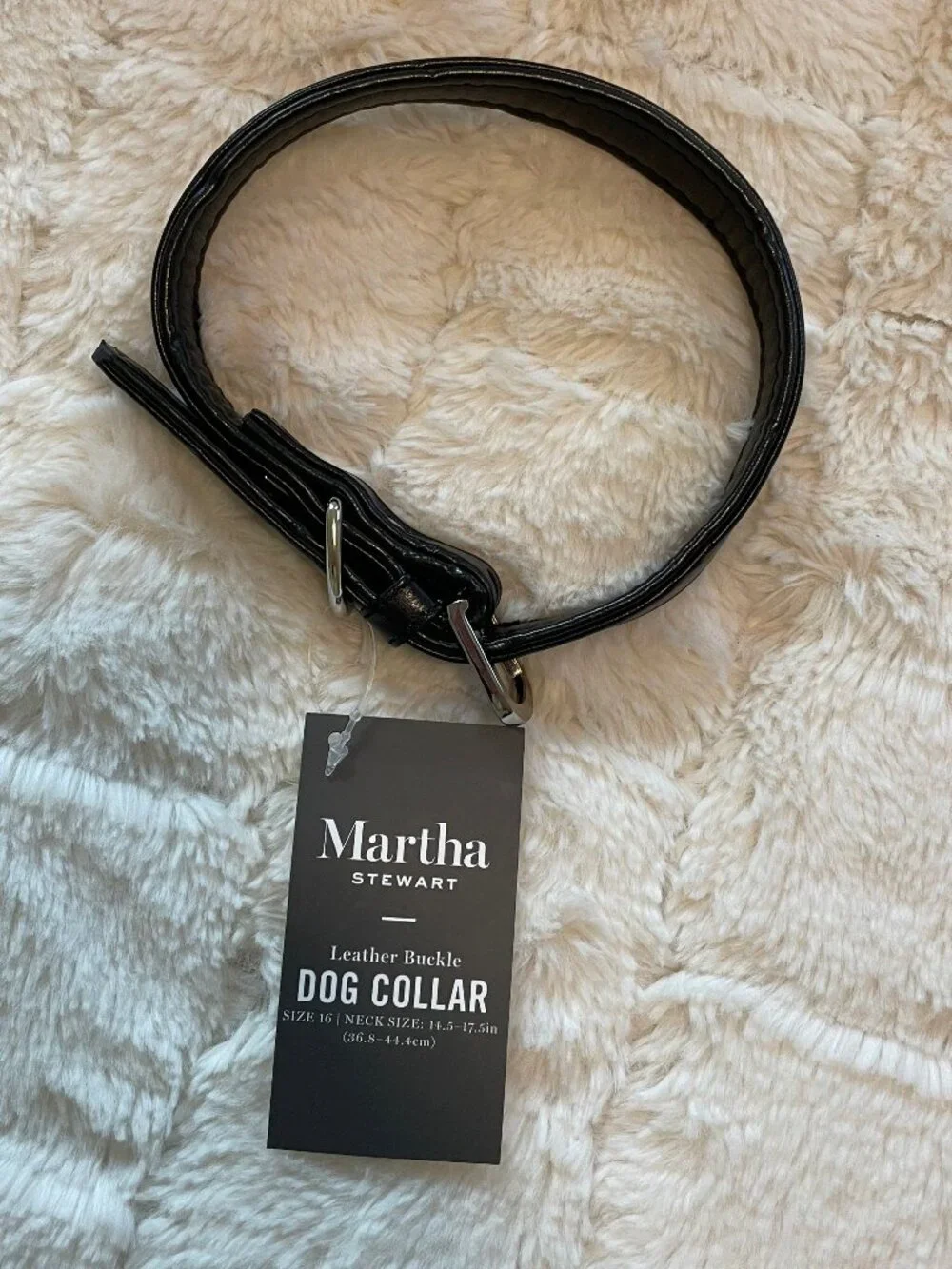 Martha Stewart Leather Buckle Dog Collar NWT
