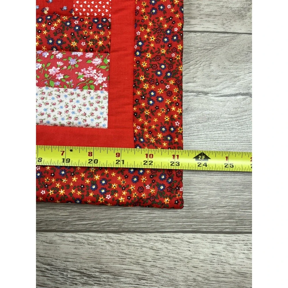 Vintage Log Cabin Baby Doll Quilt Country American Hand Made Grandmothers Granny