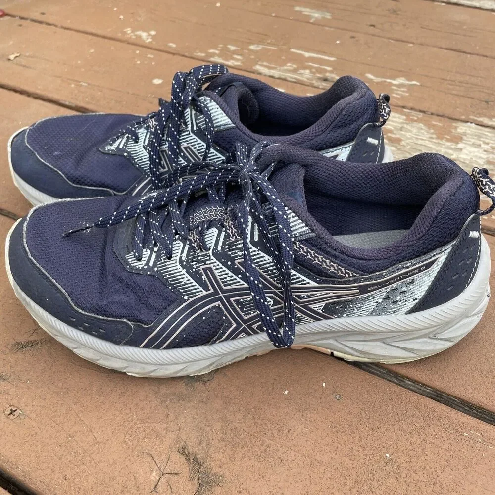 ASICS Women's Size 8.5 Gel-Venture 9 Athletic Trail‎ Running Shoes Midnight/Fawn