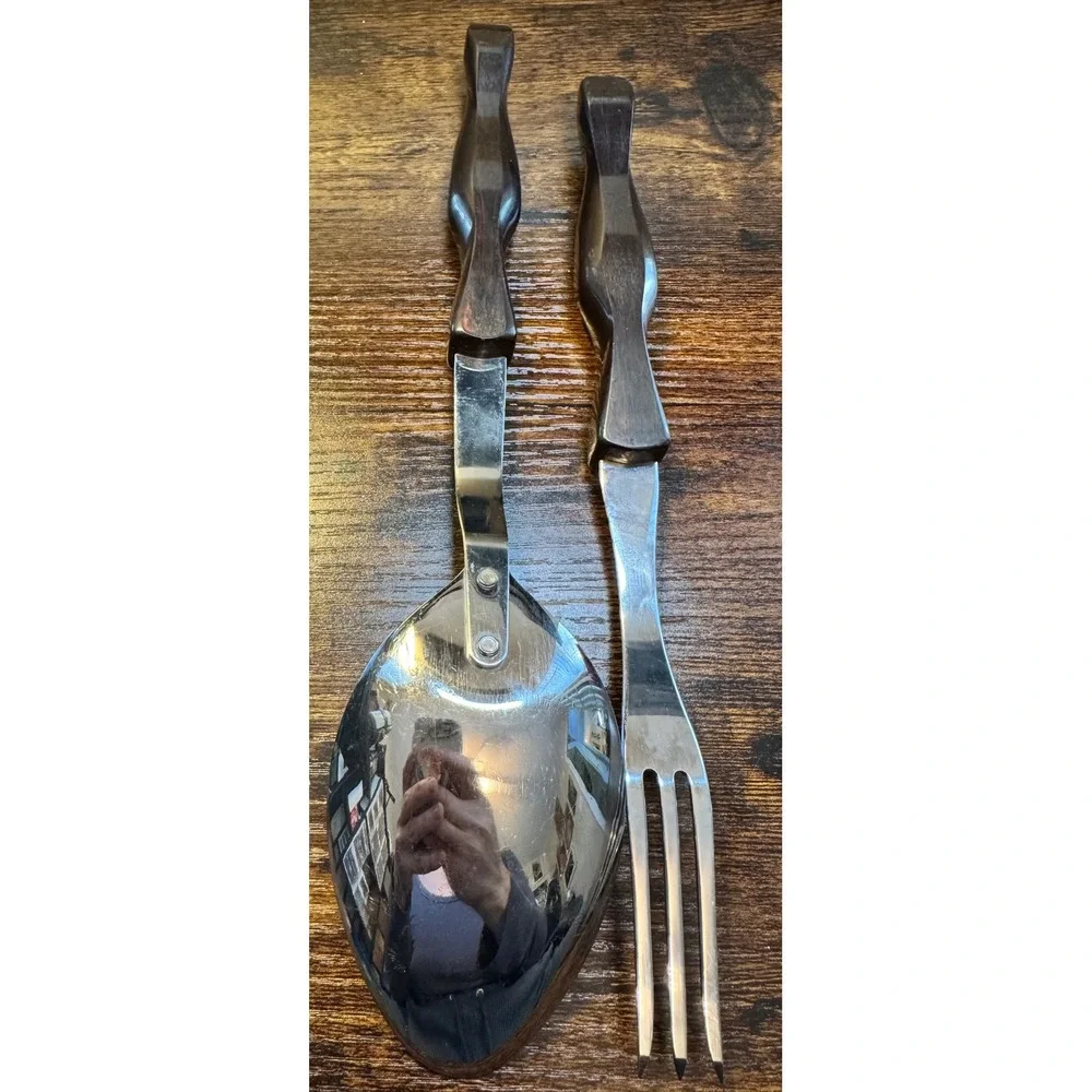 Cutco Vintage Serving Set 1726 KH 17 KG Brown Marble Handle Spoon Fork USA