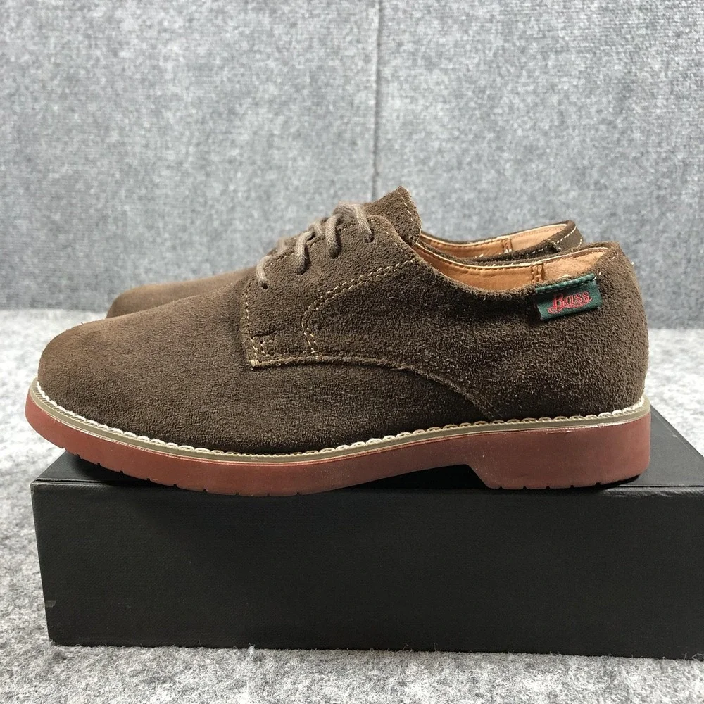 GH Bass Boys 4 Brown Suede Derby Dress Shoes Junior 2 0402-6939-211