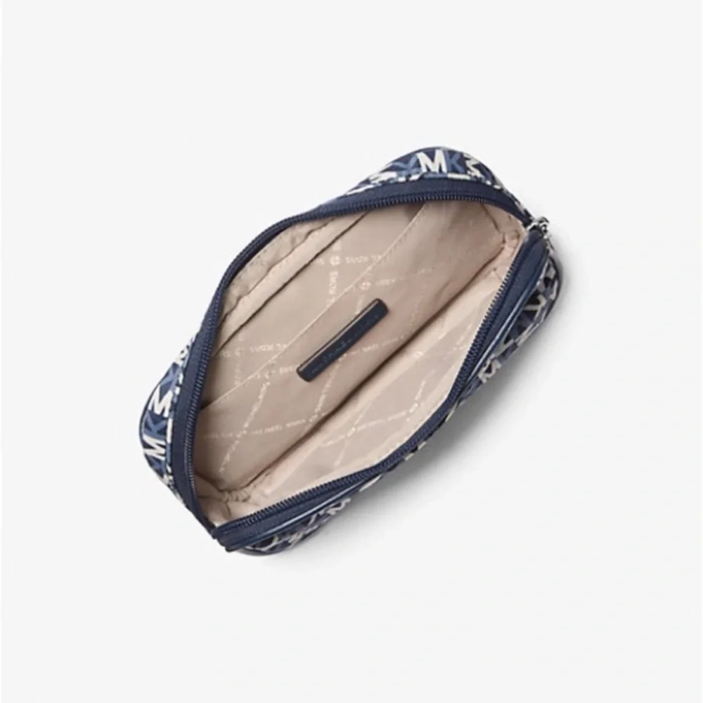 Michael Kors Khai Midnight Blue Small Logo Printed Belt/Sling Bag NWT