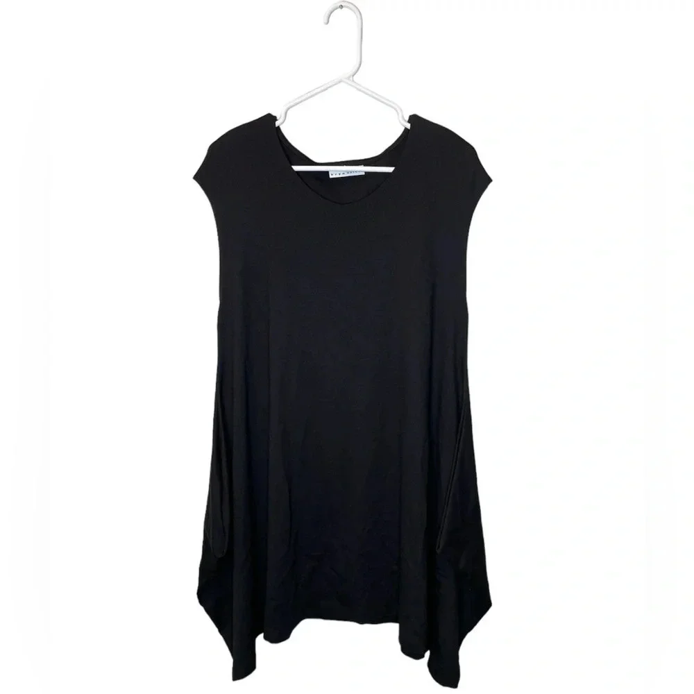 Bryn Walker Cap Sleeve Tunic Womens Size Large Asymmetric Hem