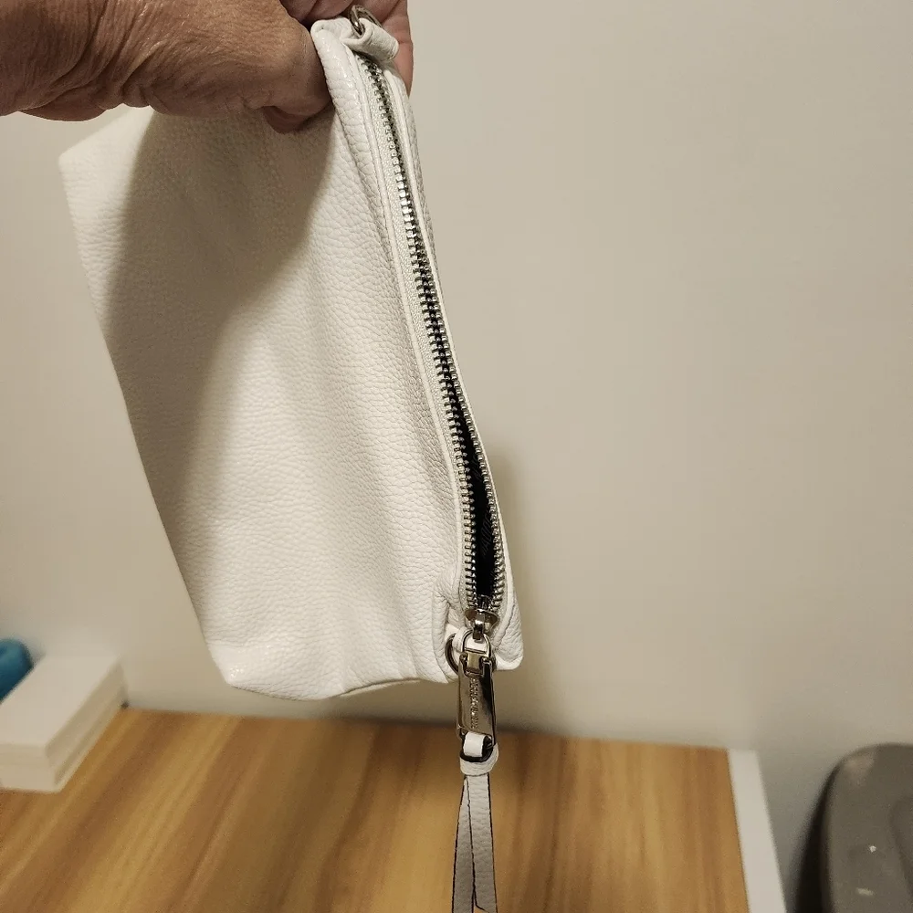 STEVE MADDEN White Textured Pouch Bag