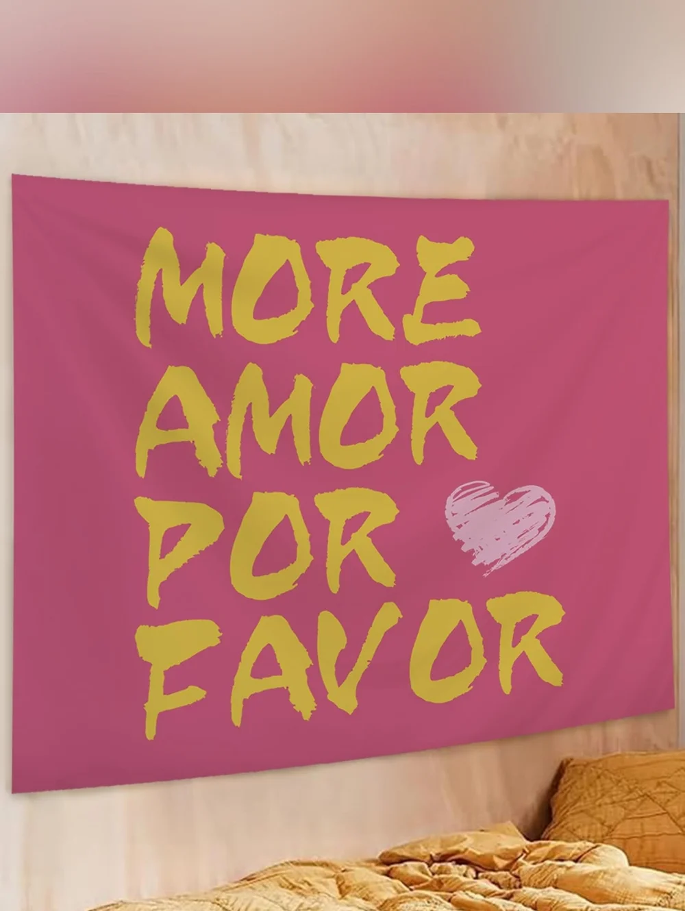 New Trendy 50x60 More Amor Por Favor Wall Decor Tapestry