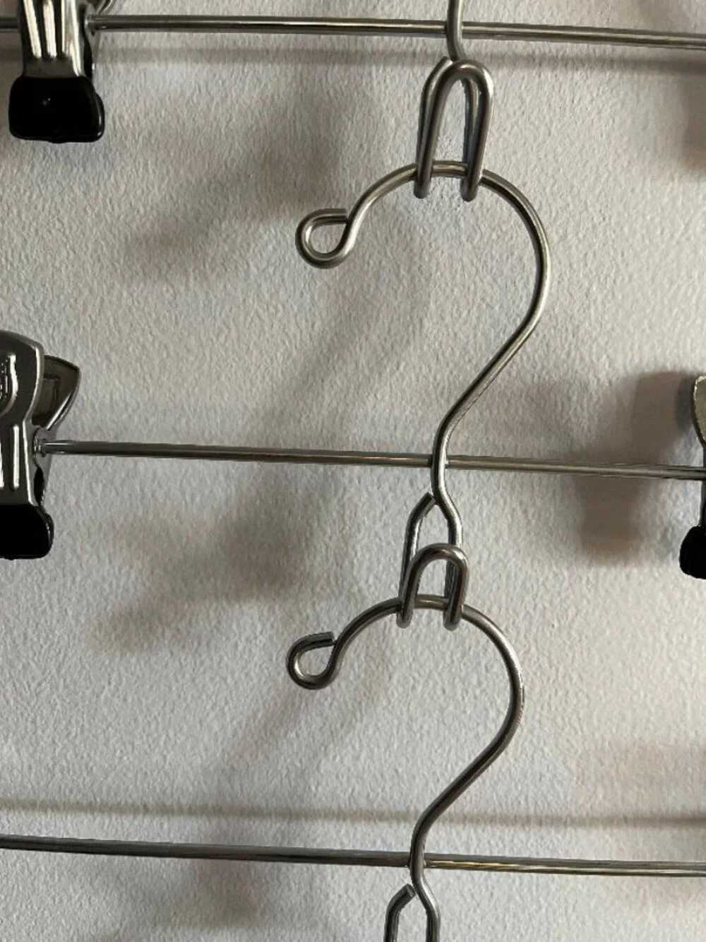 Lot of 8 Stacking Skirt/Pant Hangers with Adjustable Rubber Coated Clips