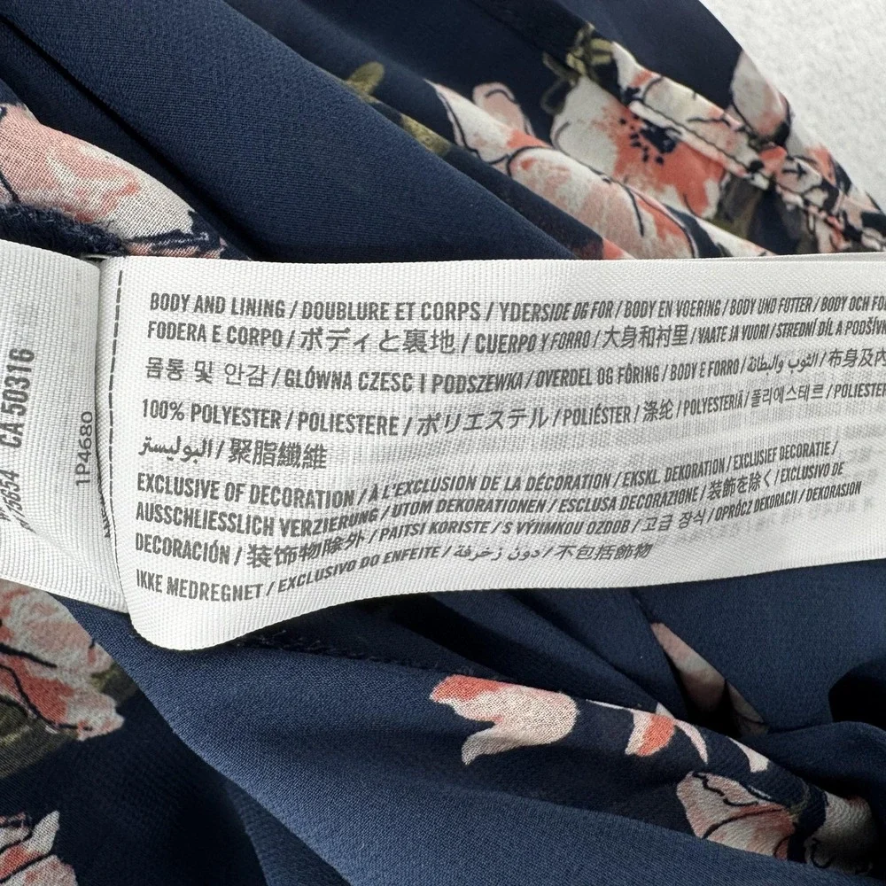 Abercrombie‎ & Fitch Dress Womens Extra Small Navy Floral Maxi Cold Shoulder XSP