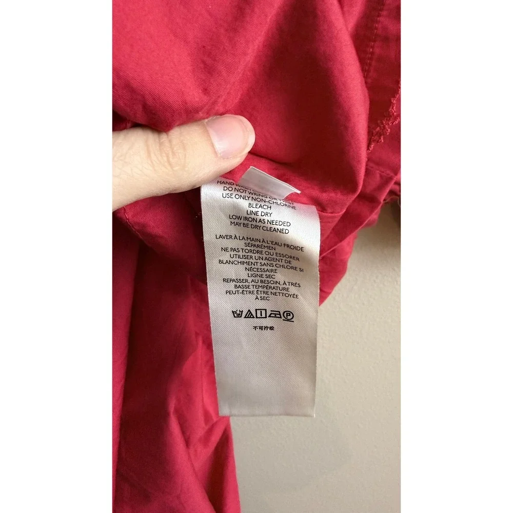 Maeve Anthropologie Mini Dress Medium Pink Puff Sleeve Smocked Babydoll Cotton