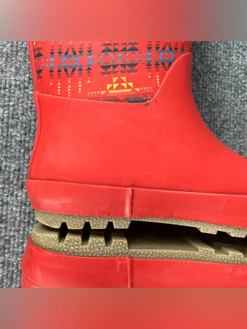 Pendleton Pilot Rock Mid Rain Boots Kids US 13/1 Red Rubber Waterproof