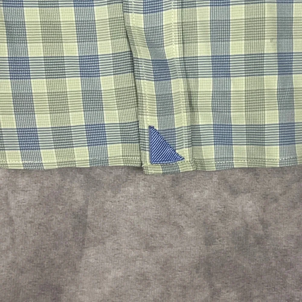 UNTUCKit Button Down Shirt Mens XL Green Blue Plaid Relaxed Fit Long Slv