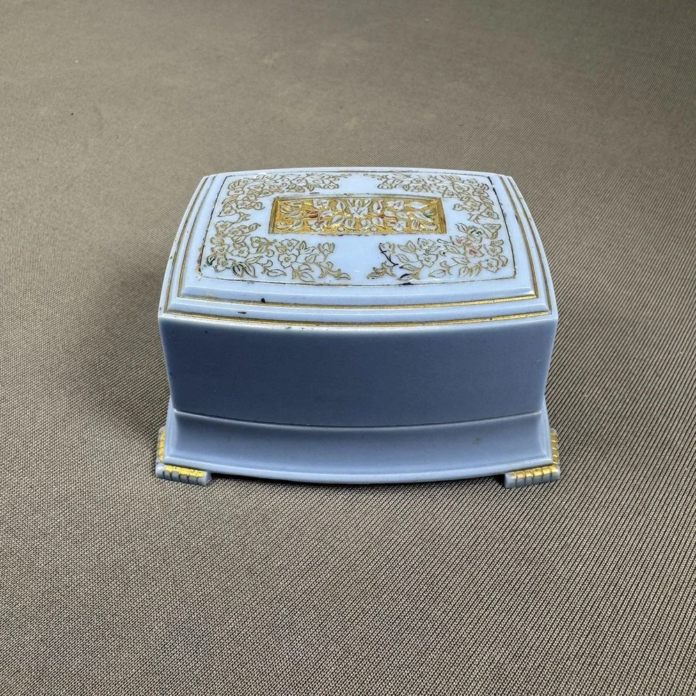 vintage blue celluloid wedding Ring Presentation Box