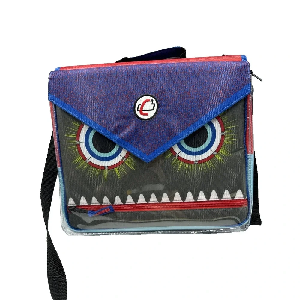 Case-it Monsters Eye Zipper Binder Laptop Case & Pouch‎ red blue 2
