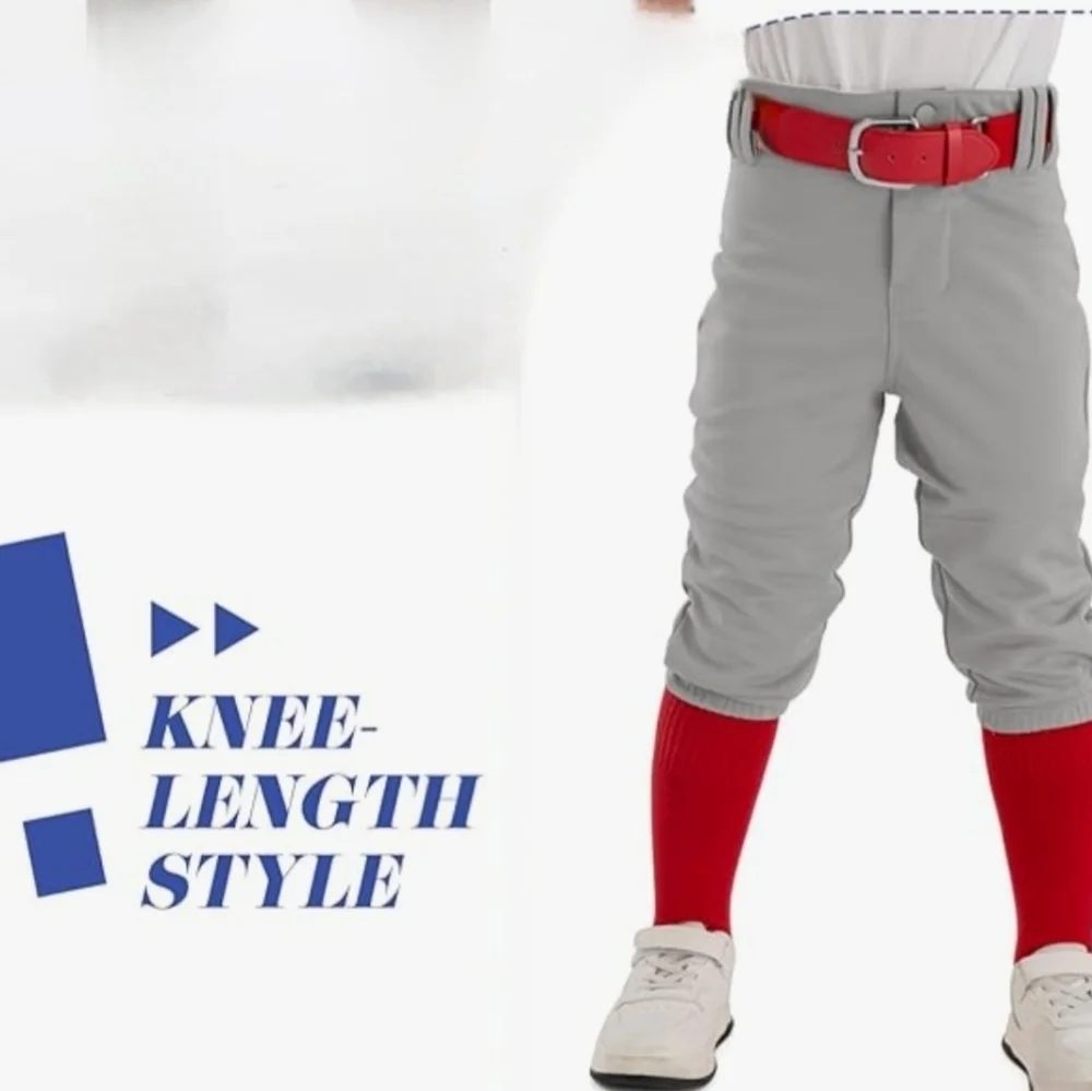 Youths Gray Knicker Pant With Red & Blue Socks and Belts