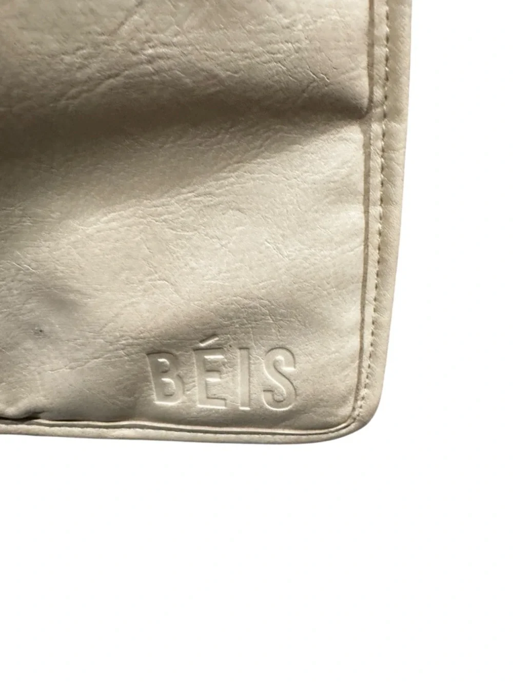 BEIS Light Cream Faux Leather laptop Sleeve Bag