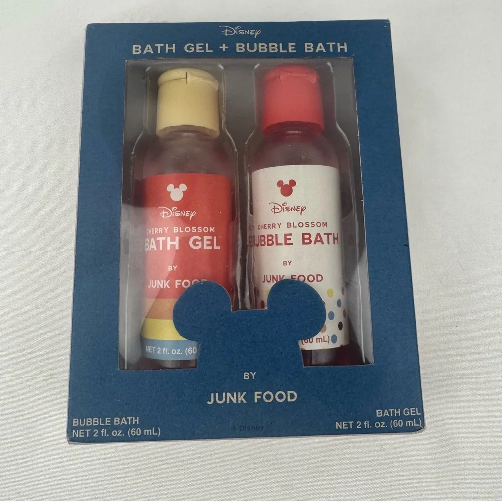 Disney Cherry Blossom Bath & Bubble Bath Gift Sets NEW Lot of 3 Junk Food