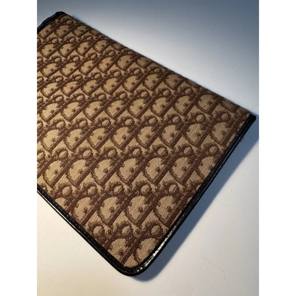 Vintage Dior Trotter Clutch Bag Bordeaux Authentic Used