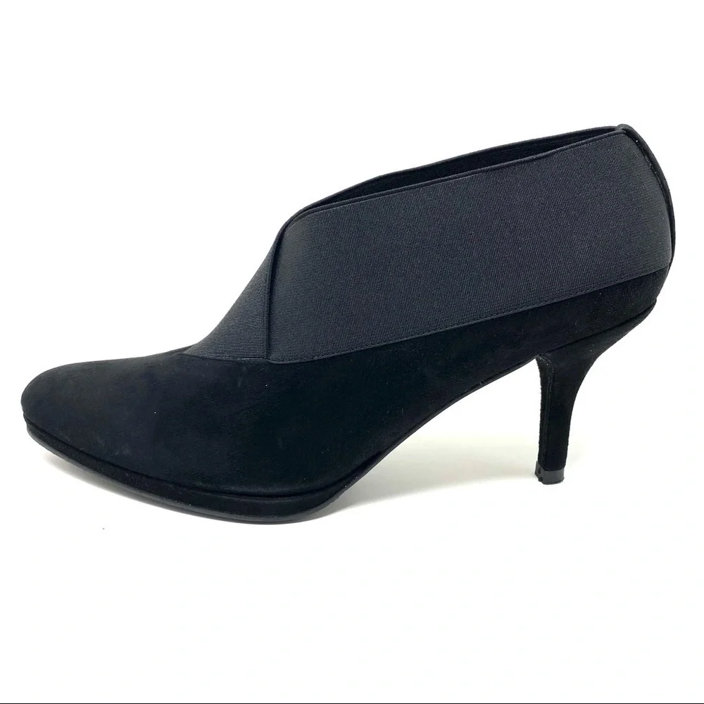 Stuart Weitzman black suede heels booties