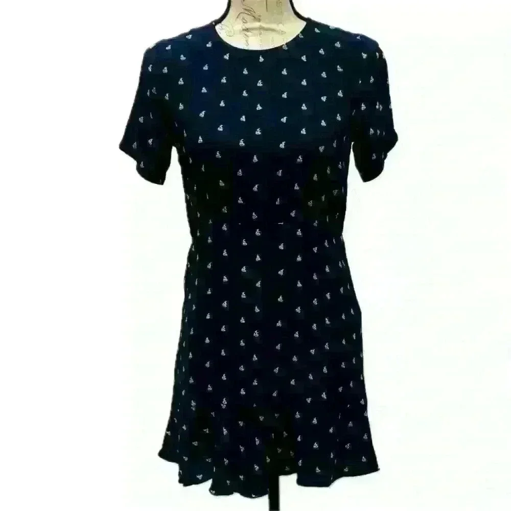 Les coyotes de paris girl’s size 12 sailing mini boat dress in navy blue