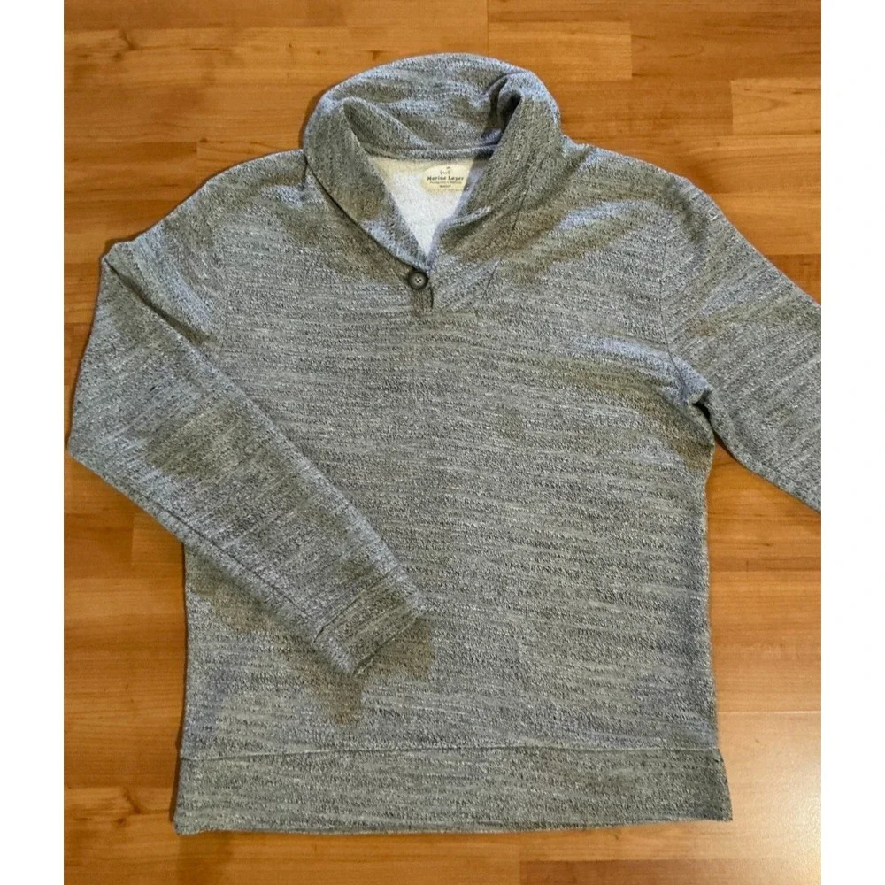 Marine Layer Shawl Collar Pullover Sweater • Heather Gray‎ • Men's M