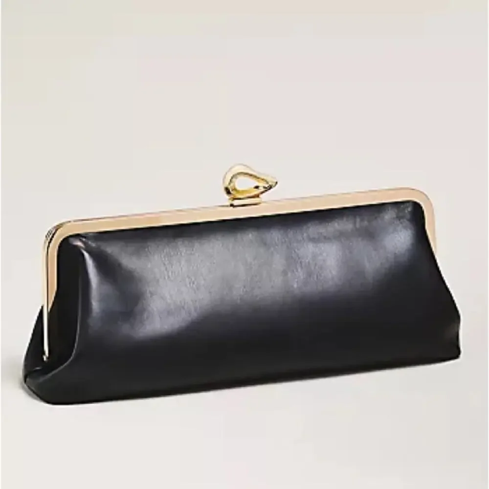 Anthropologie Claire Vegan Leather Turnlock Clutch
