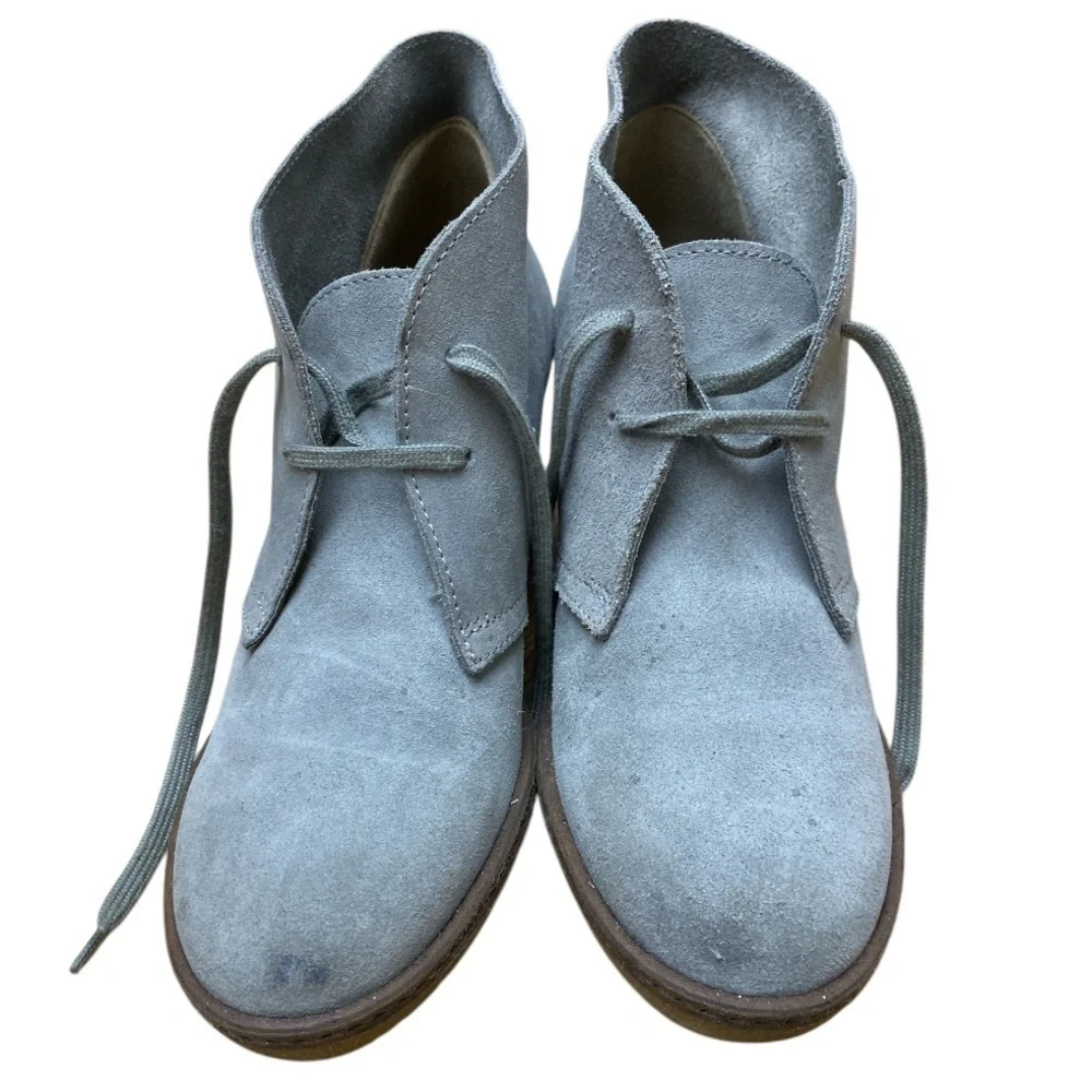 EUC J. Crew Gray Chukka Wedge Suede Boot Size 7