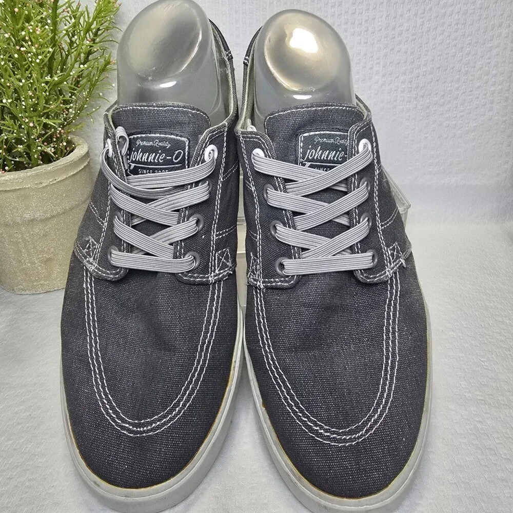 JOHNNY O'S SANTA CRUZ GRAY CANVAS LOAFER GOLF BEACH FISHING DECK SHOES MENS 9