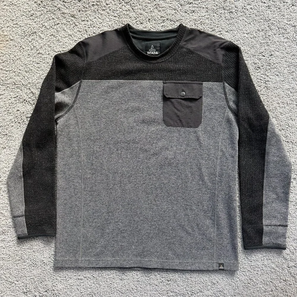 prAna Men's Lonan Sweater in Men's Size XL-Charcoal Black Colorway- Excel. Cond.