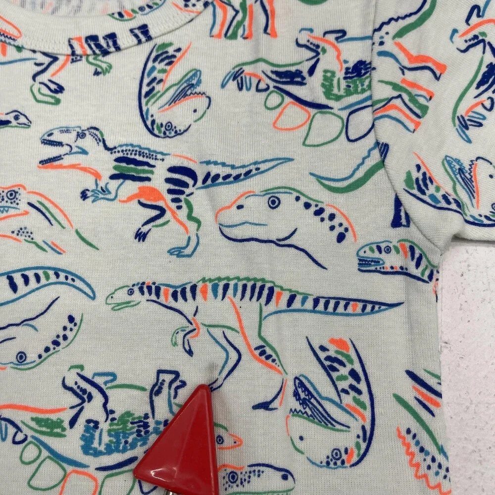 Baby Gap Pajama Set Kids 5-6 Years Green Dinosaur Print Cotton 2 Piece PJs