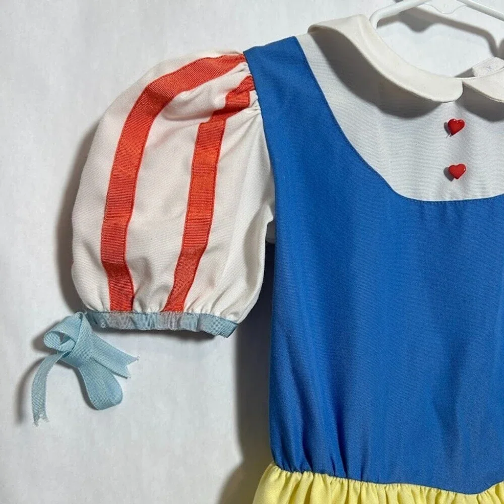 VTG 70s Snow White Costume Girls 6X Disney Wear Embroidered Dopey Dwarf