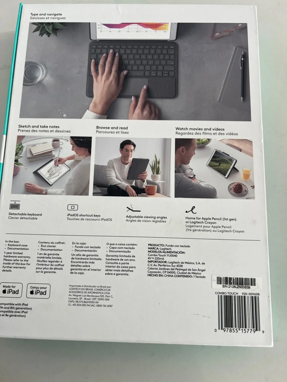 Logitech Combo Touch Detachable Keyboard Case - Black
