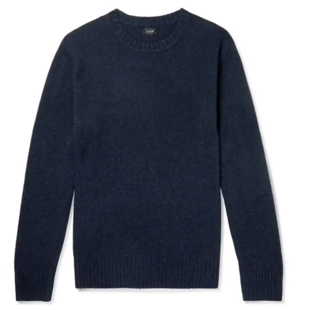 J.Crew Deep Navy Ribbed Crewneck Merino Wool Long Sleeves Sweater