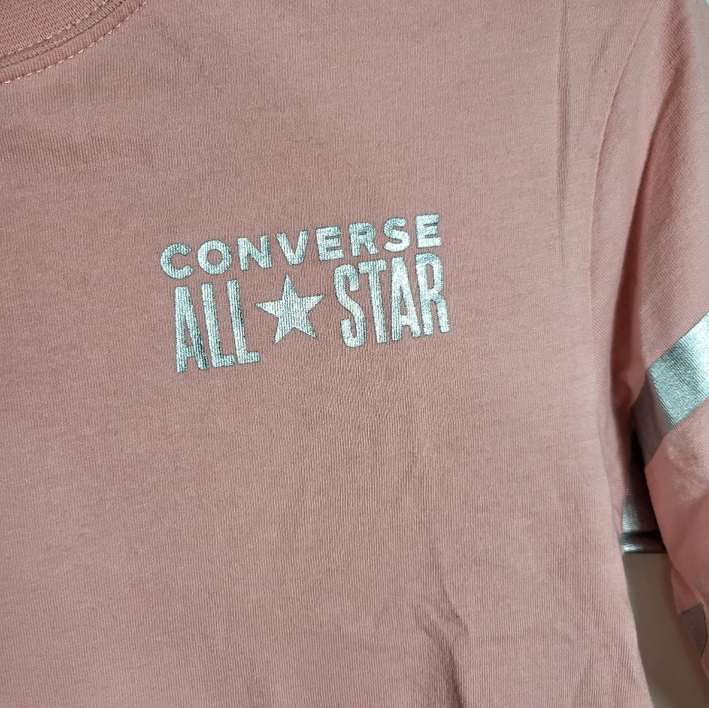 Converse pink top with silver star   girls S  #897