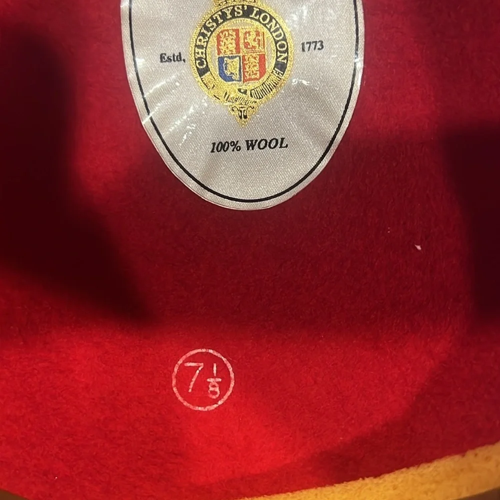 Vintage 100% Wool Made in England Scarlet Red Beret