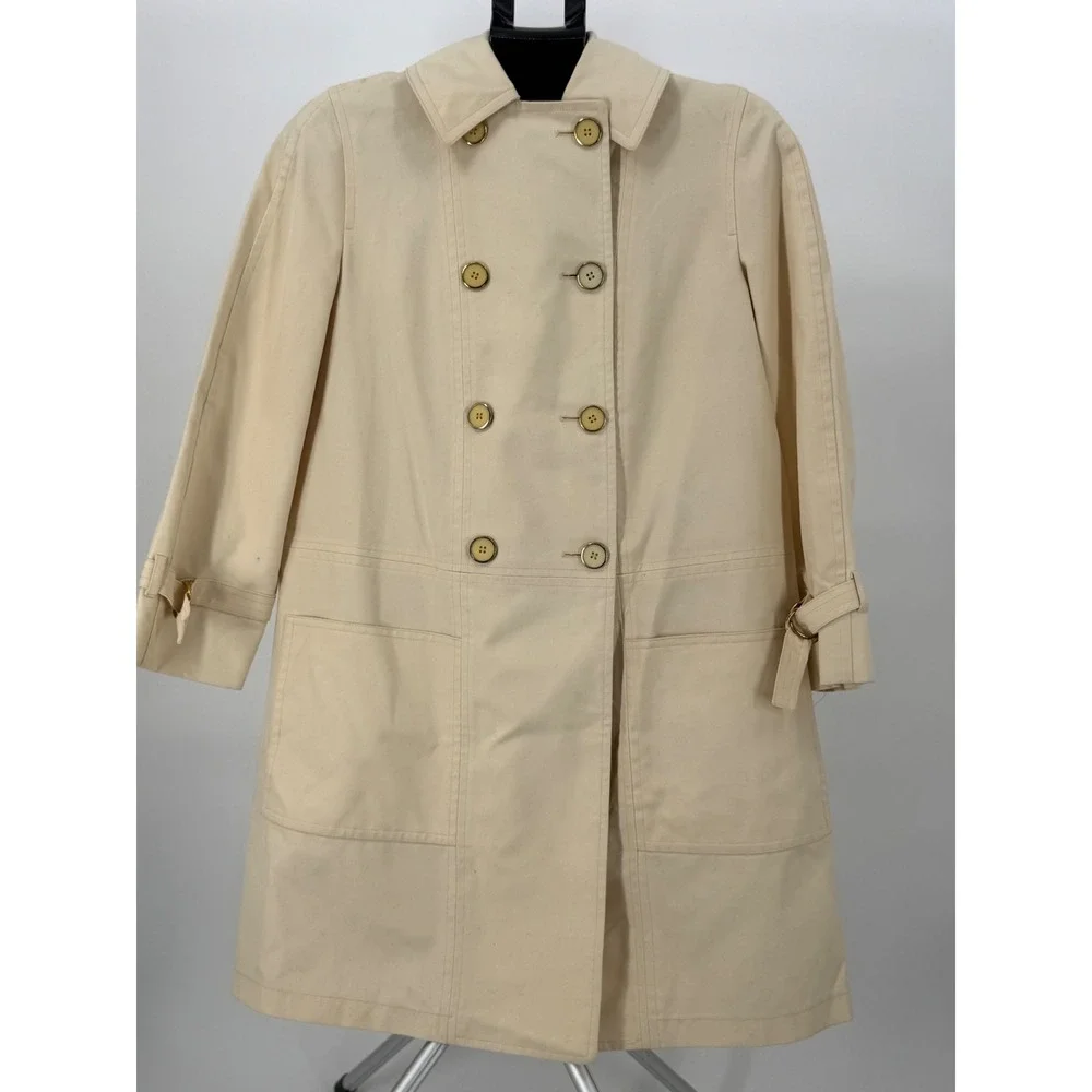 VTG London Fog Misty Harbor Wish Cream Yachtsman‎ Cloth Nautical Trench Coat 10