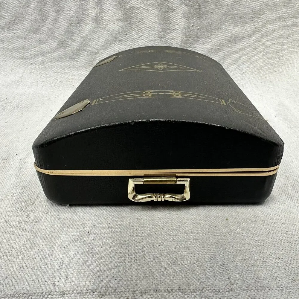 Vintage Shields Men's Accessory Jewelry Case‎ Organizer Faux Leather Red Velvet