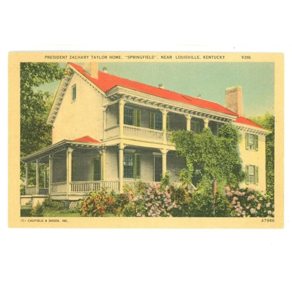 Vintage Postcard Louisville Kentucky‎ President Zachary Taylor Home Springfield