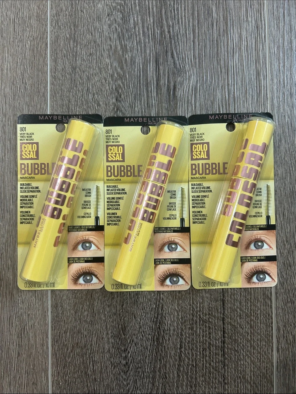 3X Maybelline Colossal Bubble Mascara #801 Very Black 🌸 FIRM PRICE 🌸