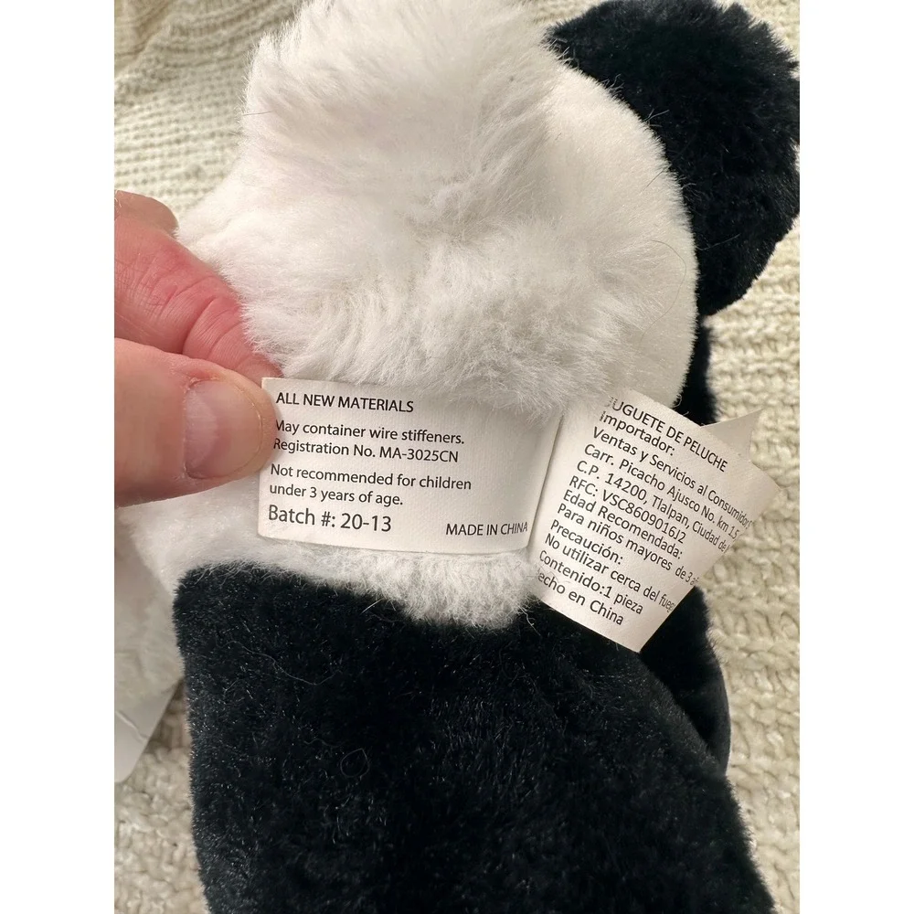 Six Flags Panda Plush Stuffed Animal Sparkle Blue Eyes 12 Inch Kids Toy Kawaii