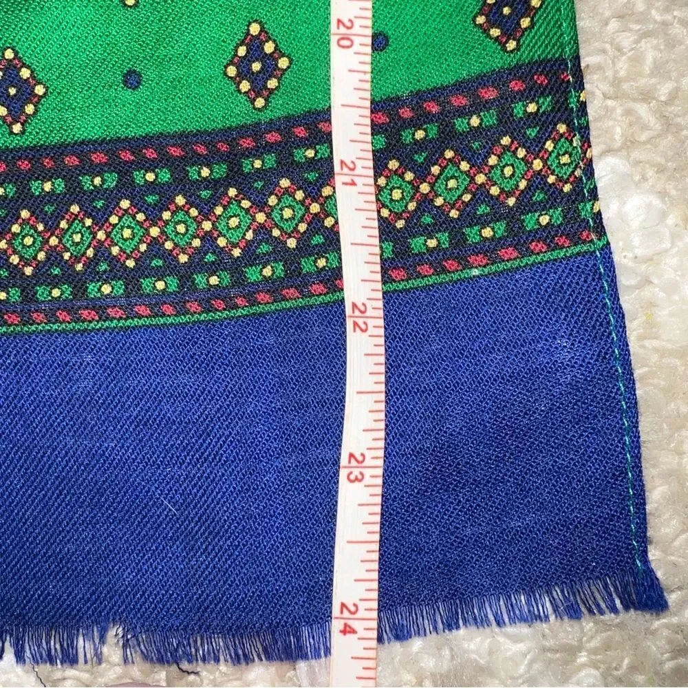 Club 77 ECHO Green Patterned Scarf