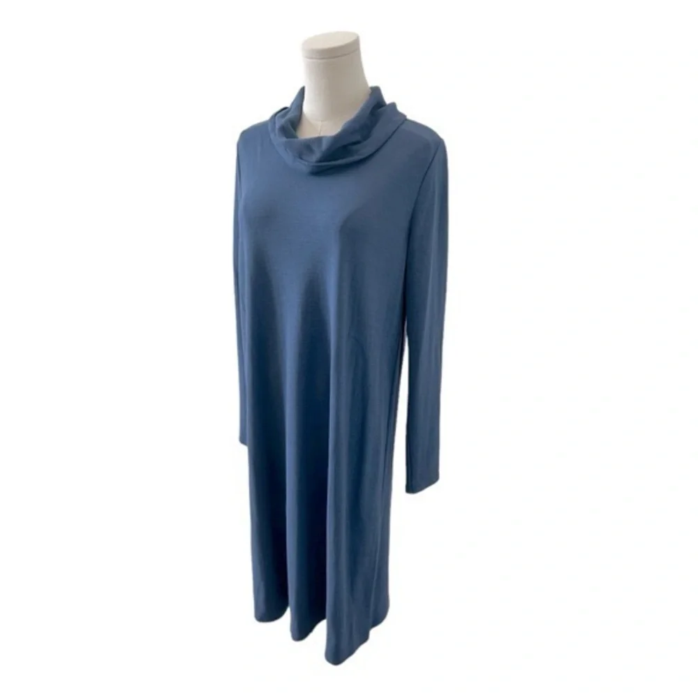 J. Jill ✘ NWT Wearever Collection Scoop Neck Tunic Top Dress, Twilight Blue, M