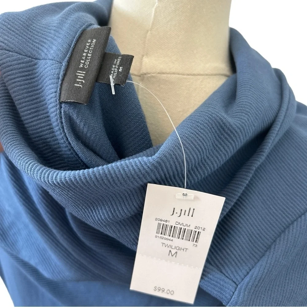 J. Jill ✘ NWT Wearever Collection Scoop Neck Tunic Top Dress, Twilight Blue, M