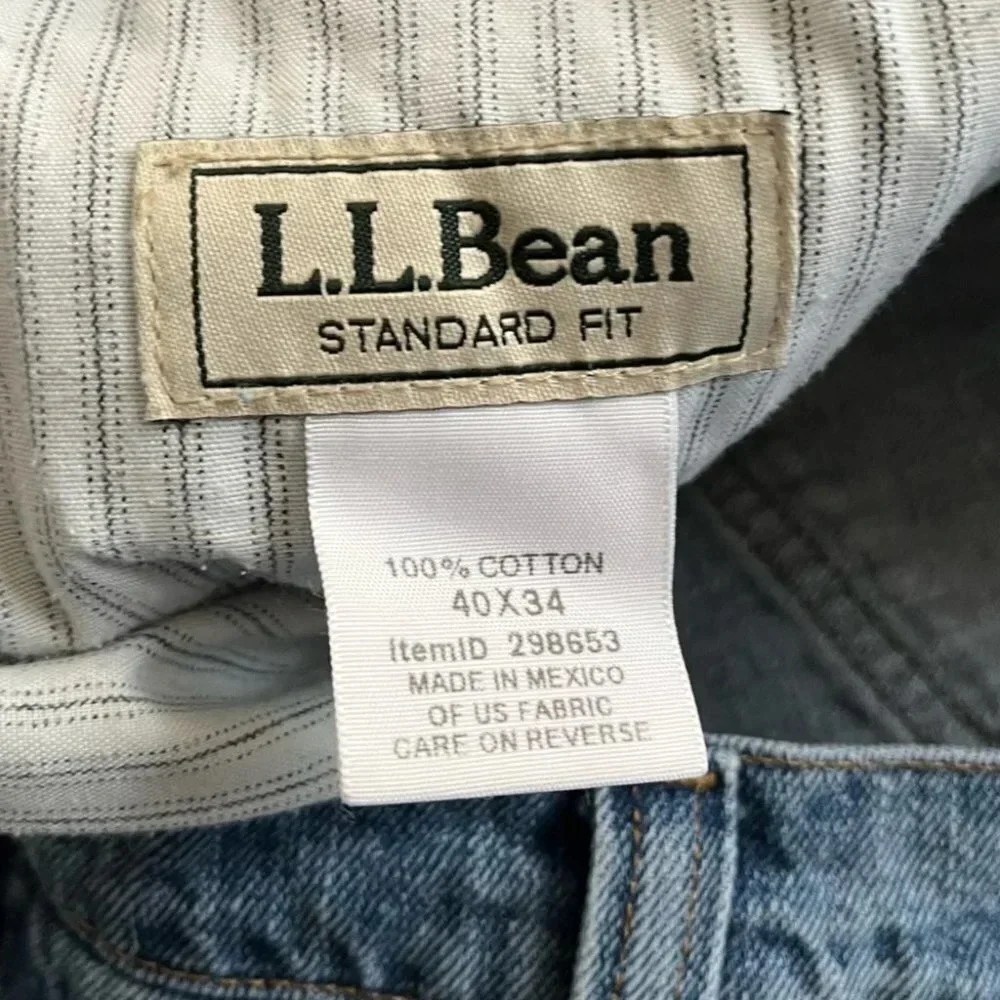 LL Bean jeans standard fit straight leg 40 x 34