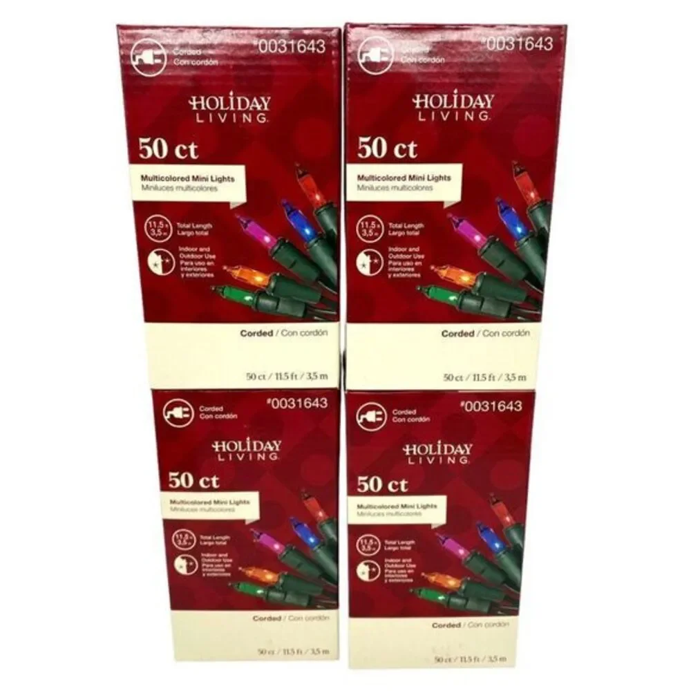 Holiday Living 50 Count Corded Christmas Multicolored Mini Lights New