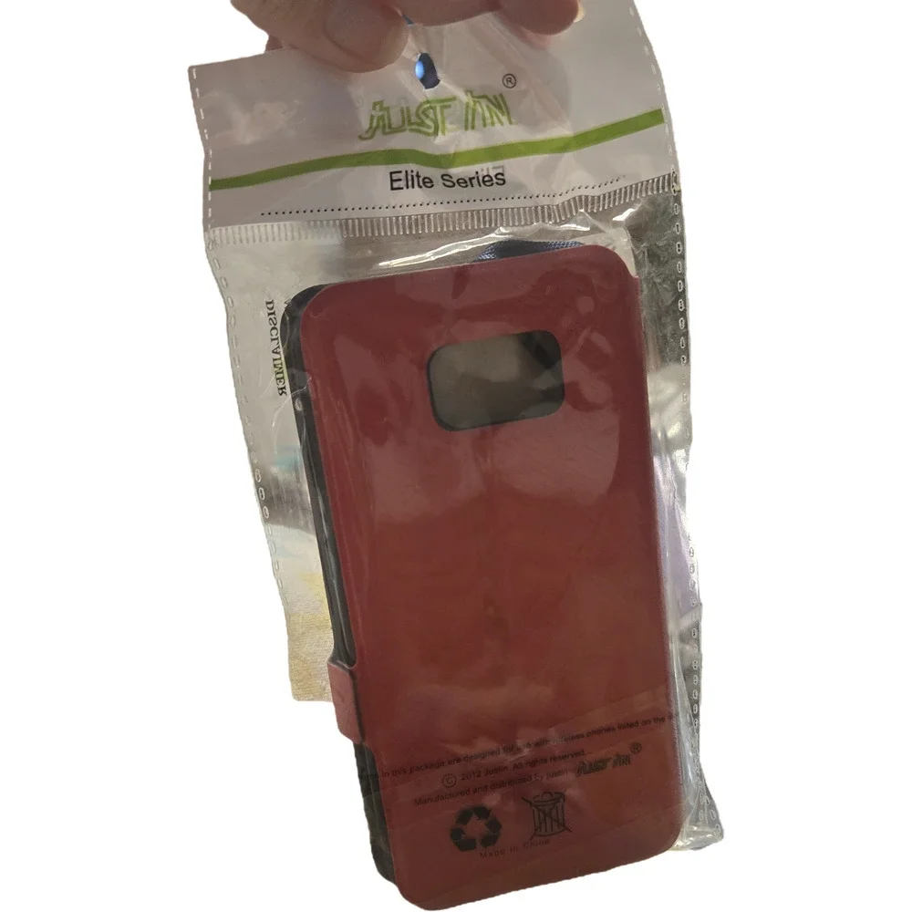 Just In red faux