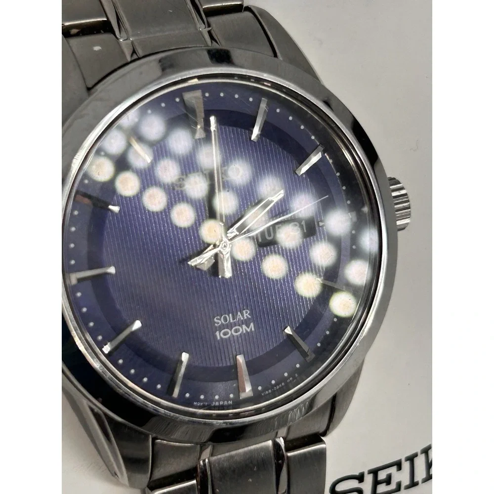 Seiko Solar Blue Men's Watch SNE361 Solar Powered