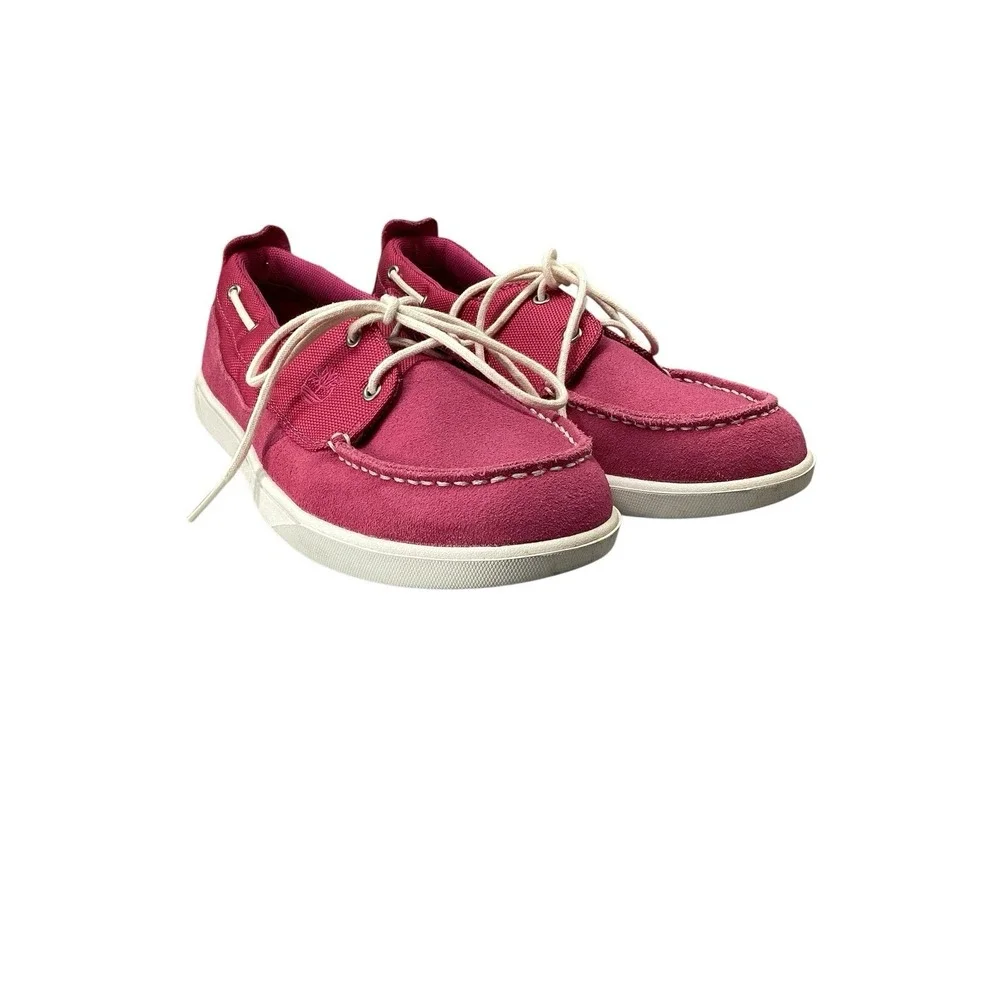 Timberland Girls Pink Suede Penny loafer style | Size 5.5