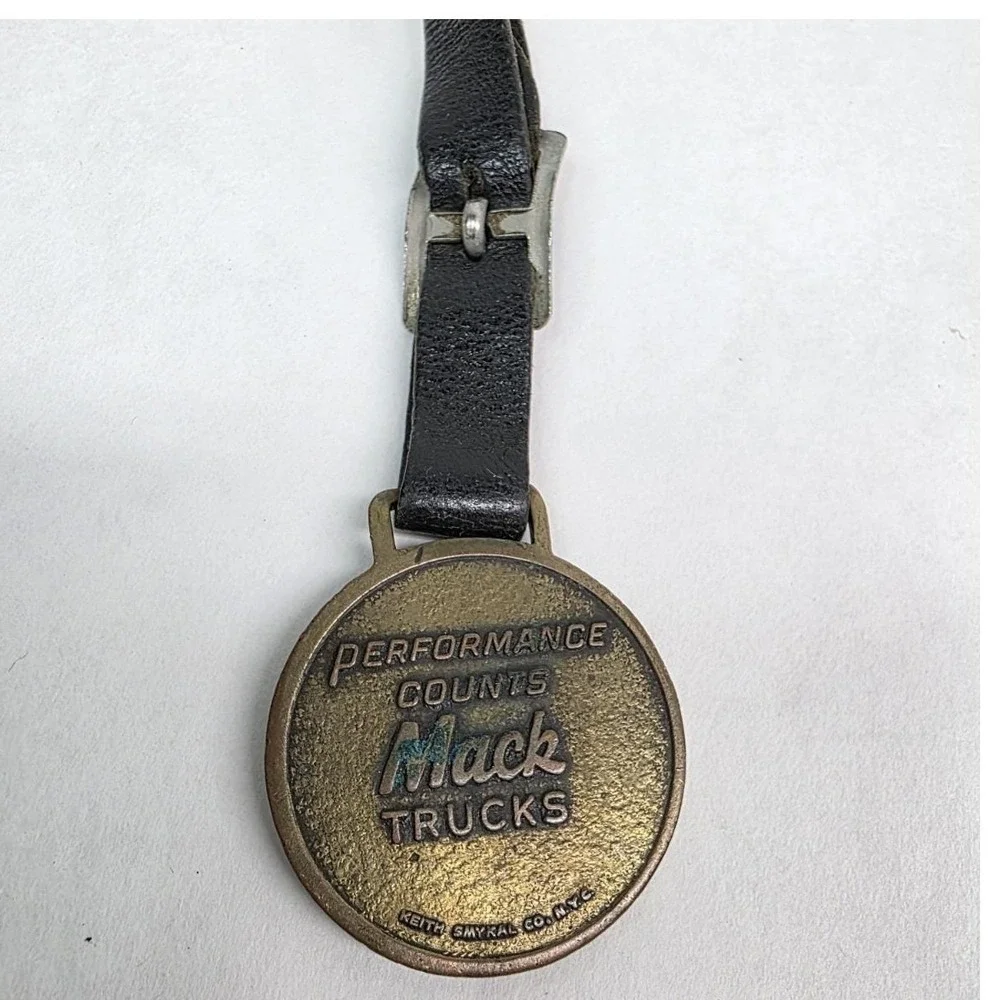 Vintage Caravelle Bulova Pocket Watch 50mm Silver Manual Wind, Mack Trucks Brass