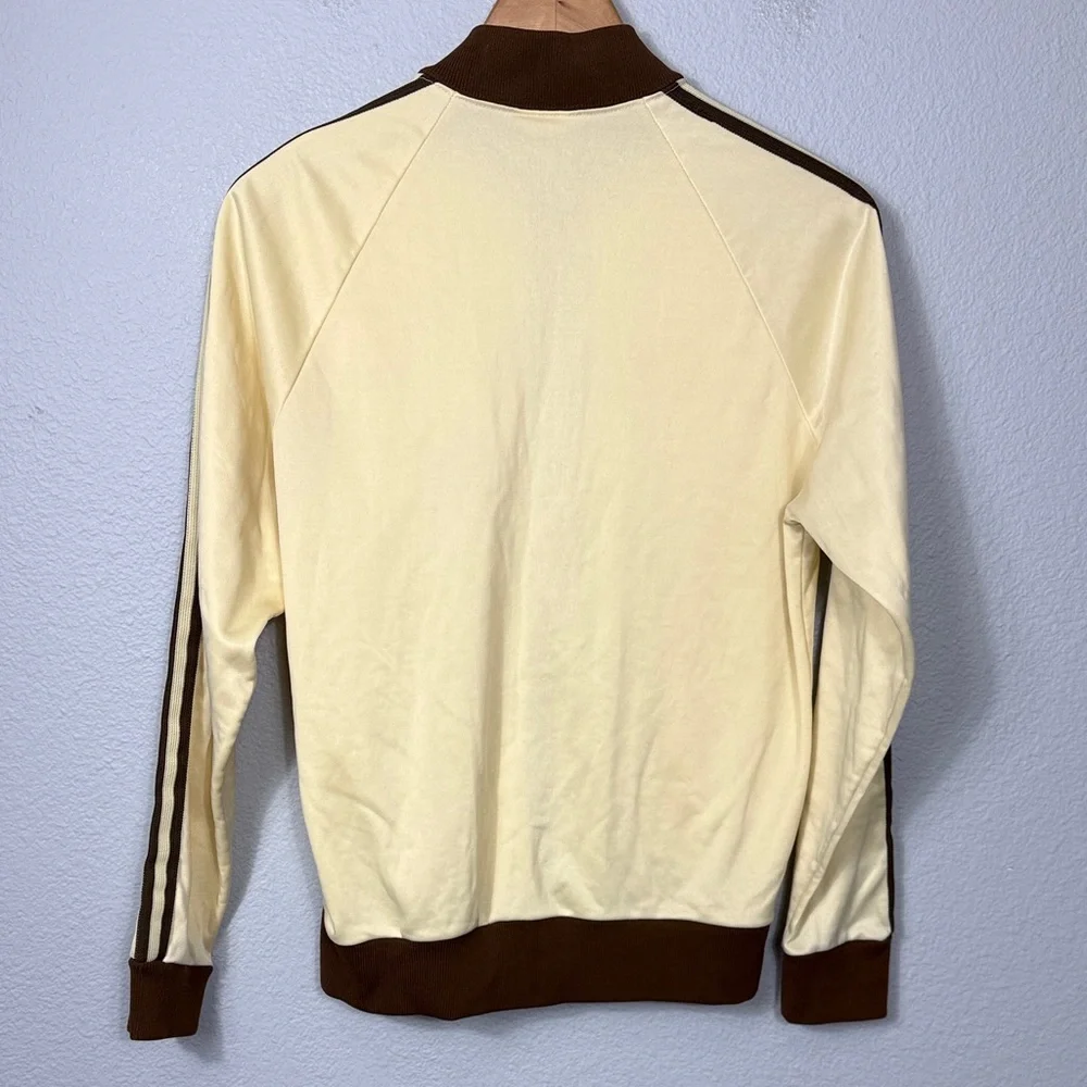 Vintage 80's Adidas Cream and‎ Brown Bomber Jacket